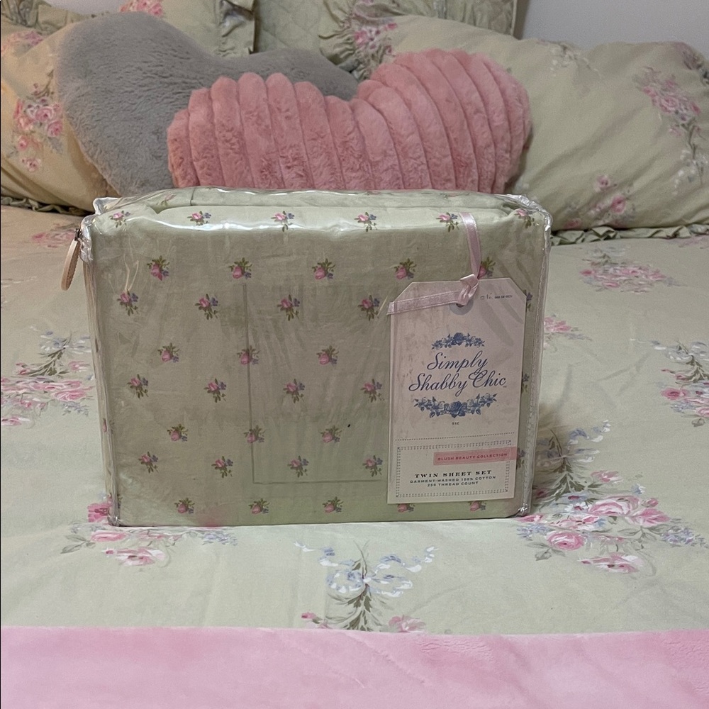 Simply, Shabby chic twin sheet set blush, beauty collection